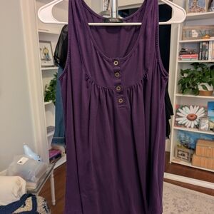 Mibok Purple Button-Detail Women's Tank Top